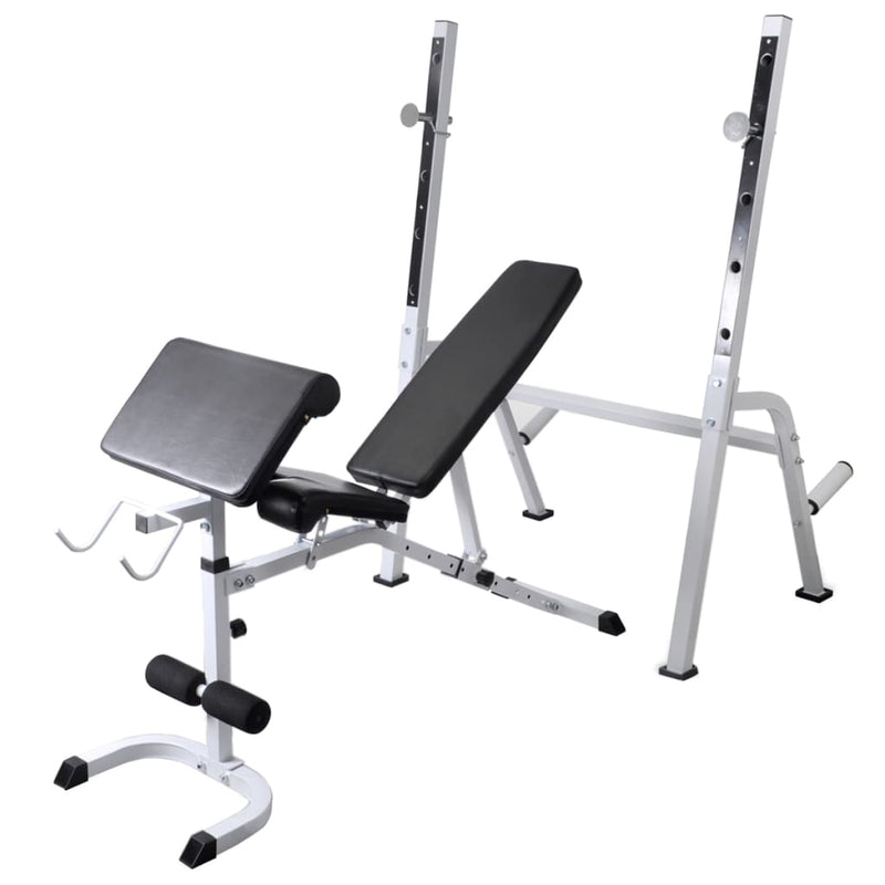 Workout Bench with Weight Rack Barbell and Dumbbell Set 60.5kg Payday Deals