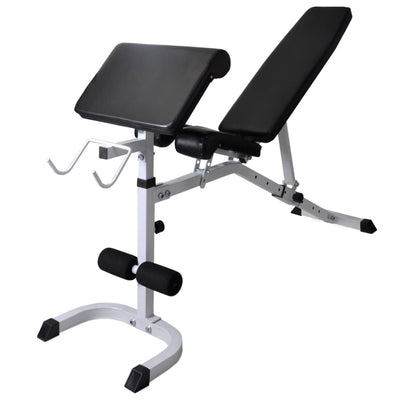 Workout Bench with Weight Rack Barbell and Dumbbell Set 60.5kg Payday Deals