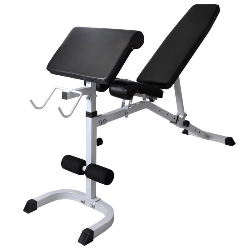 Workout Bench with Weight Rack Barbell and Dumbbell Set 60.5kg Payday Deals