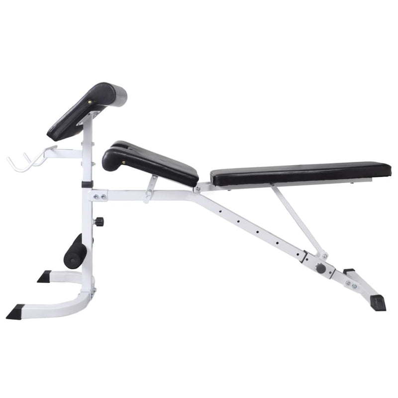 Workout Bench with Weight Rack Barbell and Dumbbell Set 60.5kg Payday Deals