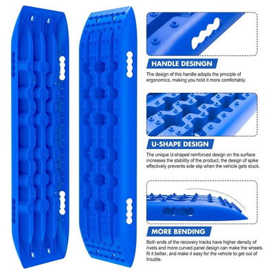 X-BULL Recovery tracks Sand tracks 2pcs Sand / Snow / Mud 10T 4WD Gen 2.0 - blue Payday Deals