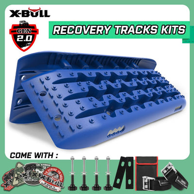 X-BULL Recovery tracks Sand Trucks Offroad With 4PCS Mounting Pins 4WDGen 2.0 - blue Payday Deals