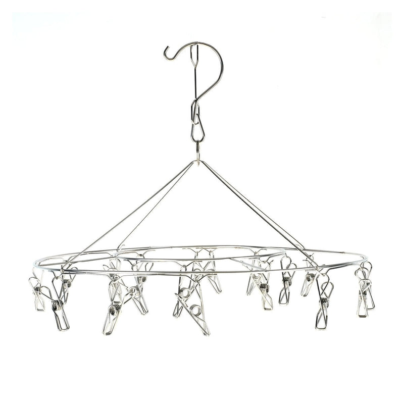 Xtra Kleen 12PCE Stainless Steel Rotating Clothes Airer With Pegs 31.5cm Payday Deals