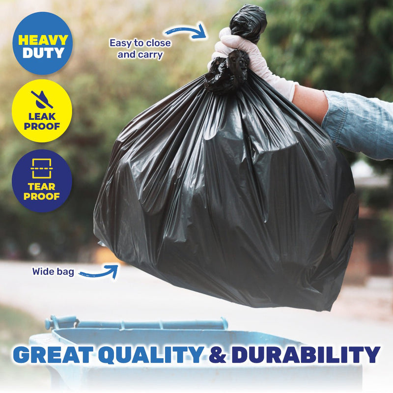 Xtra Kleen 240PCE 90L Garbage Bin Liners Large Tear & Leak Proof 80 x 100cm Payday Deals