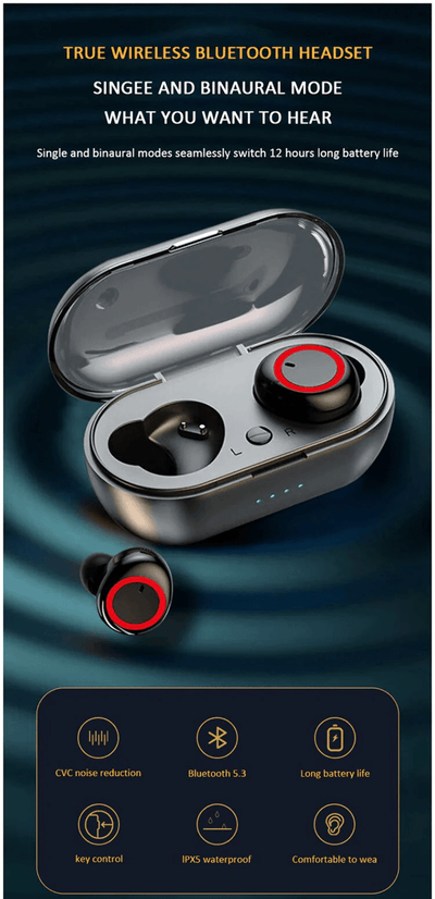 Y50 Bluetooth Headphone/Headset EarBud Style