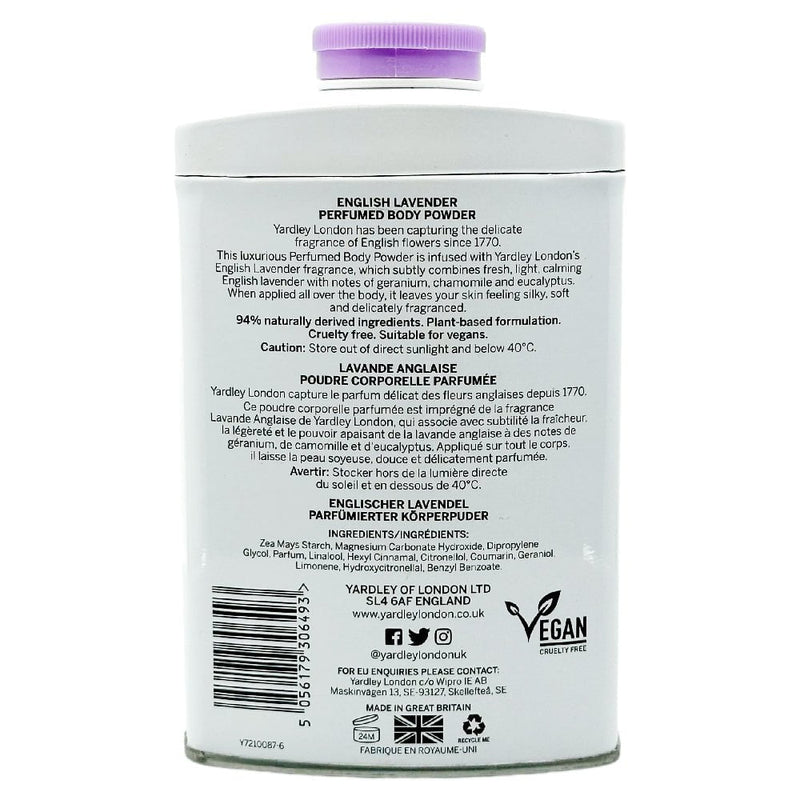 Yardley English Lavender Perfumed Talc Free Body Powder 200g Payday Deals