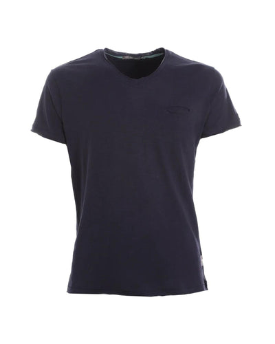 Yes Zee Men's Blue Cotton T-Shirt - M