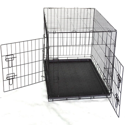 YES4PETS 48' Collapsible Metal Dog Cat Crate Cat Rabbit Puppy Cage With Tray Payday Deals