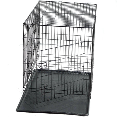 YES4PETS 48' Collapsible Metal Dog Cat Crate Cat Rabbit Puppy Cage With Tray Payday Deals