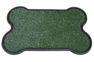 YES4PETS Dog Puppy Toilet Grass Potty Training Mat Loo Pad Bone Shape Indoor with 2 grass Payday Deals