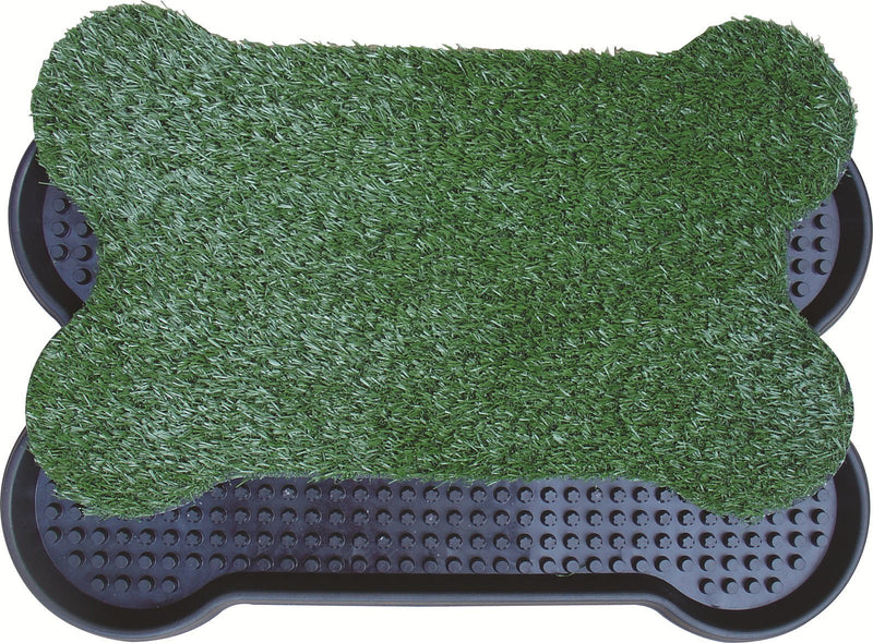YES4PETS Dog Puppy Toilet Grass Potty Training Mat Loo Pad Bone Shape Indoor with 3 grass Payday Deals