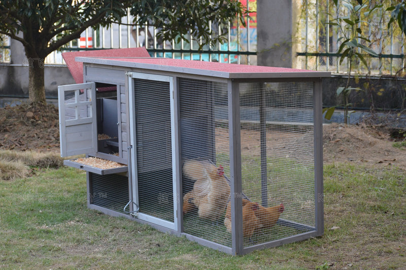 YES4PETS Grey Large Chicken Coop Rabbit Hutch Ferret Cage Hen Chook Cat House Payday Deals