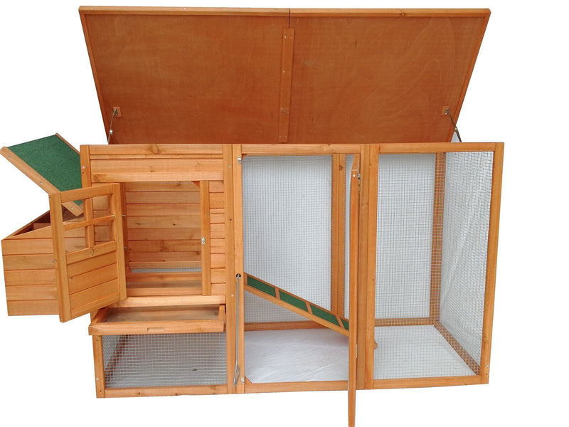 YES4PETS Large Chicken Coop Rabbit Hutch Ferret Cat Guinea Pig Cage Hen Chook House With Open Roof Payday Deals