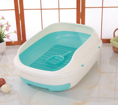 YES4PETS Large Portable Cat Toilet Litter Box Tray with Scoop and Grid Tray-Green Payday Deals