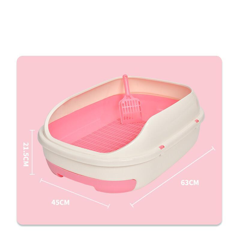 YES4PETS Large Portable Cat Toilet Litter Box Tray with Scoop and Grid Tray-Pink Payday Deals
