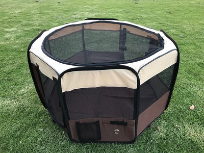 YES4PETS Medium Brown Pet Dog Cat Puppy Rabbit Tent Soft Playpen Payday Deals