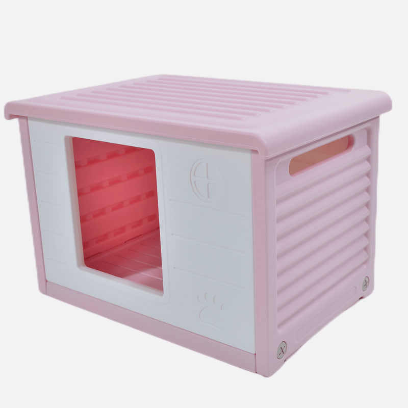 YES4PETS Small Plastic Pet Dog Puppy Cat House Kennel Pink Payday Deals