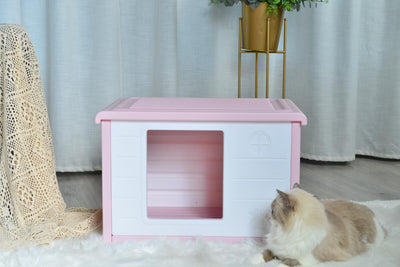 YES4PETS Small Plastic Pet Dog Puppy Cat House Kennel Pink Payday Deals