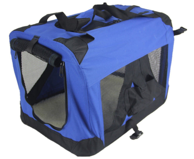 YES4PETS XL Portable Foldable Pet Dog Puppy Cat Soft Crate Cage-Blue Payday Deals