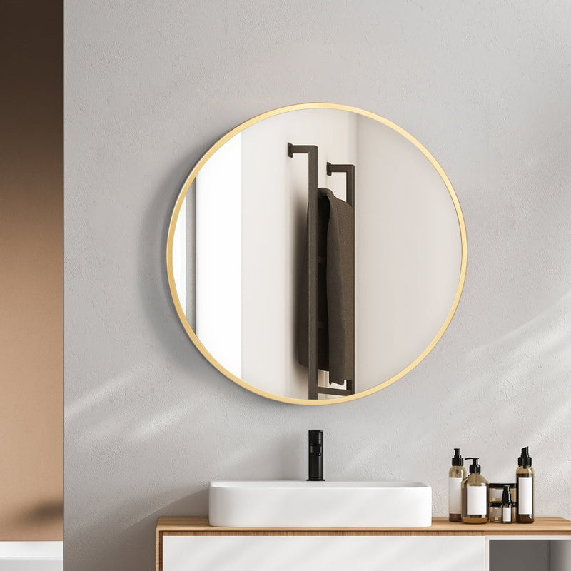 Yezi Bathroom Wall Mirror Round   Large Vanity Makeup Mirrors Decor Frame 60cm Payday Deals