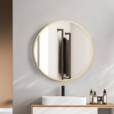 Yezi Wall Mirror Round Bathroom Decor Large Vanity Makeup Mirrors Frame 50cm Payday Deals
