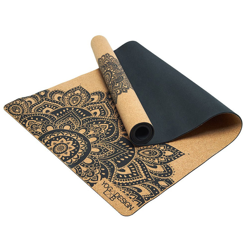 Yoga Design Lab Cork Yoga Mat 1.5mm Mandala Black Payday Deals