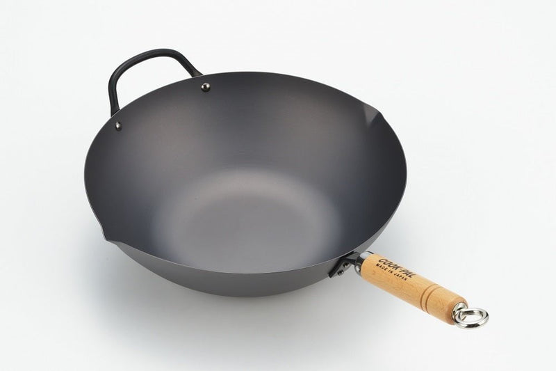 Yoshikawa Cook-Pal Ren 36cm Premium Carbon Steel Heat Treated Wok with two handles Payday Deals