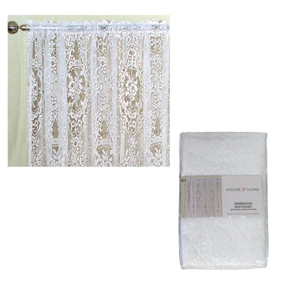 Yours to Love One Kensington White Lace Rod Pocket Curtain 300 x 213 cm Payday Deals