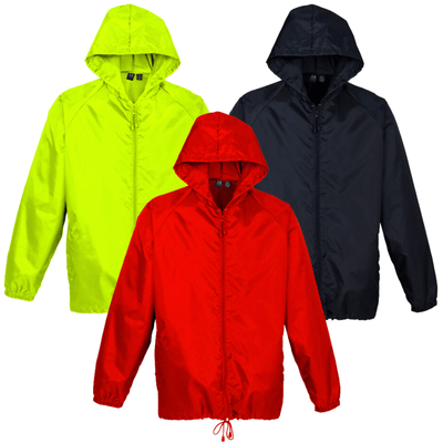 Youth Spray Jacket Outdoor Hike Rain Sport Waterproof - Fluoro Lime/Navy/Red Payday Deals