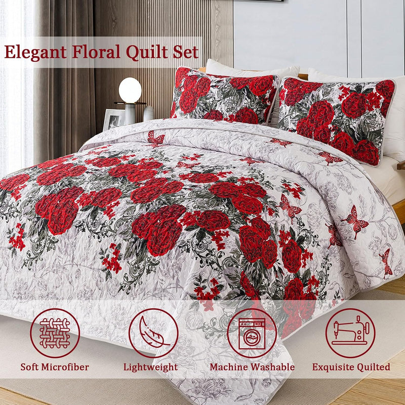 Youthful Quilted coverlet and pillowcovers set: Fresh and Modern - Queen size Payday Deals