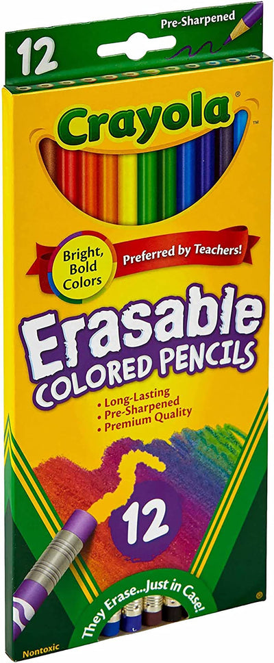 YPLUS Erasable Colored Pencils with Erasers 12pcs Payday Deals