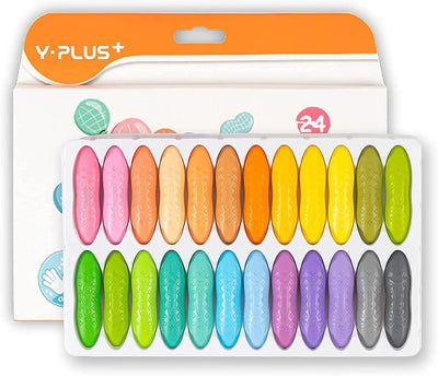 YPLUS Peanut Kids Washable Crayons, Non-Toxic 24 Pastel Colors
