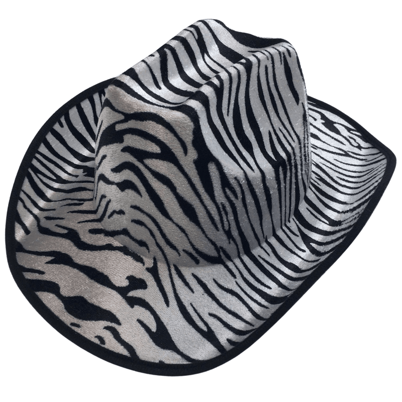 ZEBRA HAT Adult Cowboy Print Wild West Costume Party Fancy Dress Fedora Payday Deals