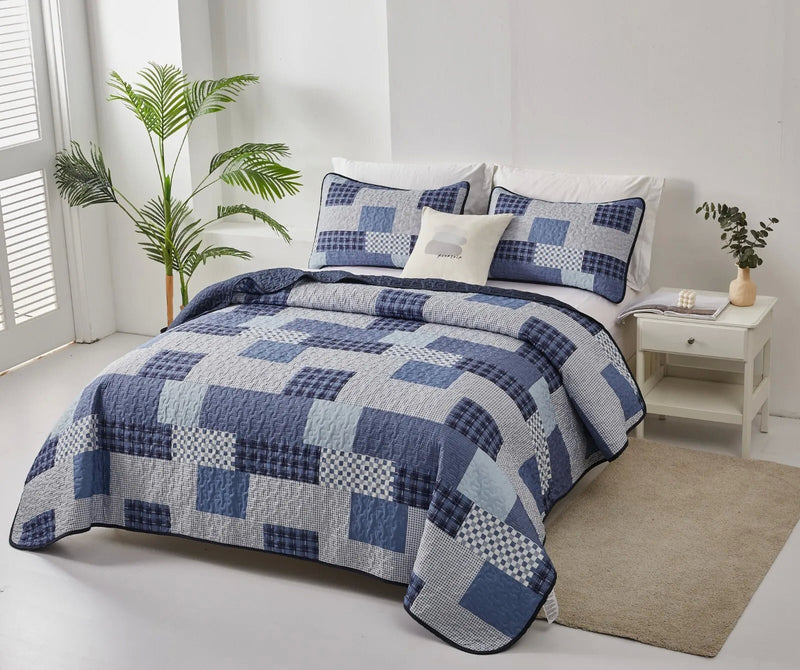 Zesty Quilted bedspread and pillowcovers set: Energize Your Bedroom Decor - Queen size Payday Deals