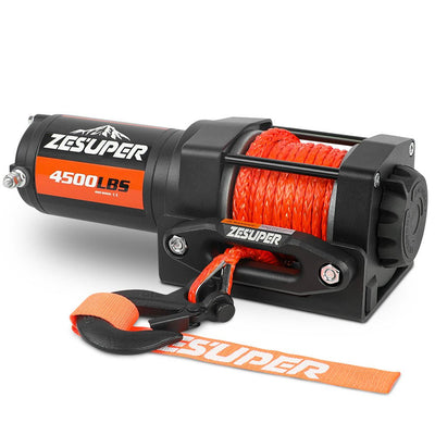 ZESUPER 12V Winch 3500LBS Electric Winch ATV Winch Synthetic Rope Trailer BOAT Payday Deals