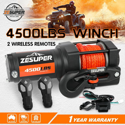 ZESUPER 3500LB Electric Winch 12V Wireless Portable ATV UTV Boat Trailer 4WD