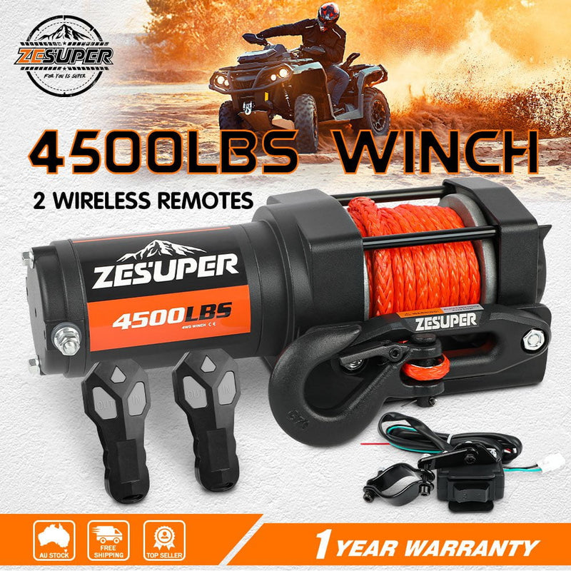 ZESUPER 3500LB Electric Winch 12V Wireless Portable ATV UTV Boat Trailer 4WD Payday Deals