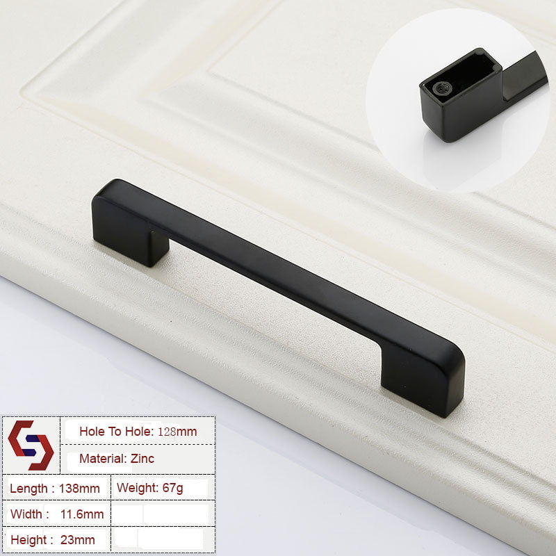 Zinc Kitchen Cabinet Handles Drawer Bar Handle Pull black color hole to hole size 128mm Payday Deals