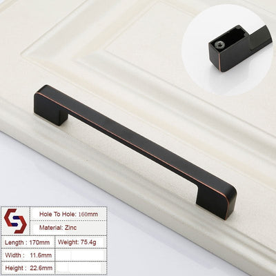 Zinc Kitchen Cabinet Handles Drawer Bar Handle Pull black+copper color hole to hole size 160mm Payday Deals