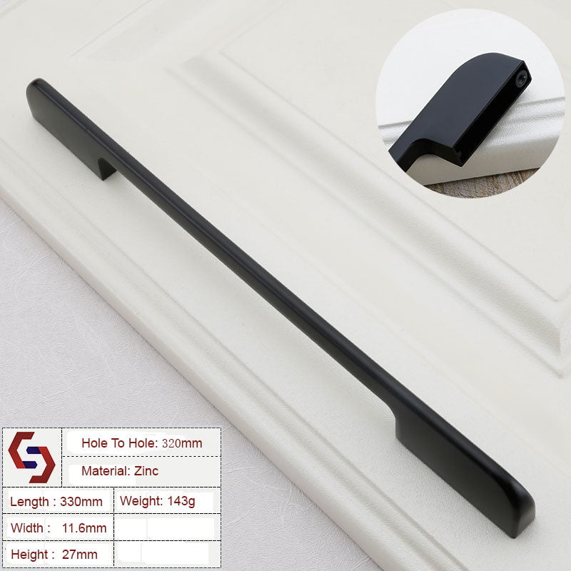 Zinc Kitchen Cabinet Handles Drawer Bar Handle Pull BLACK hole to hole size 320mm Payday Deals