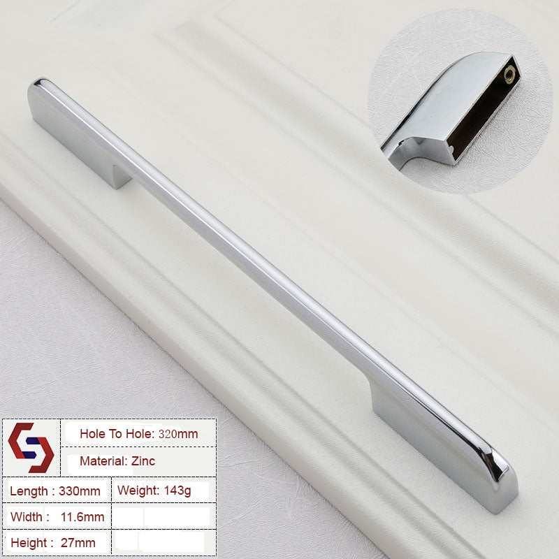 Zinc Kitchen Cabinet Handles Drawer Bar Handle Pull silver color hole to hole size 320mm Payday Deals