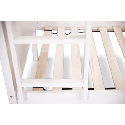 Zinnia Single Bunk Bed Frame Solid Rubber Timber Wood Loft Furniture - White Payday Deals