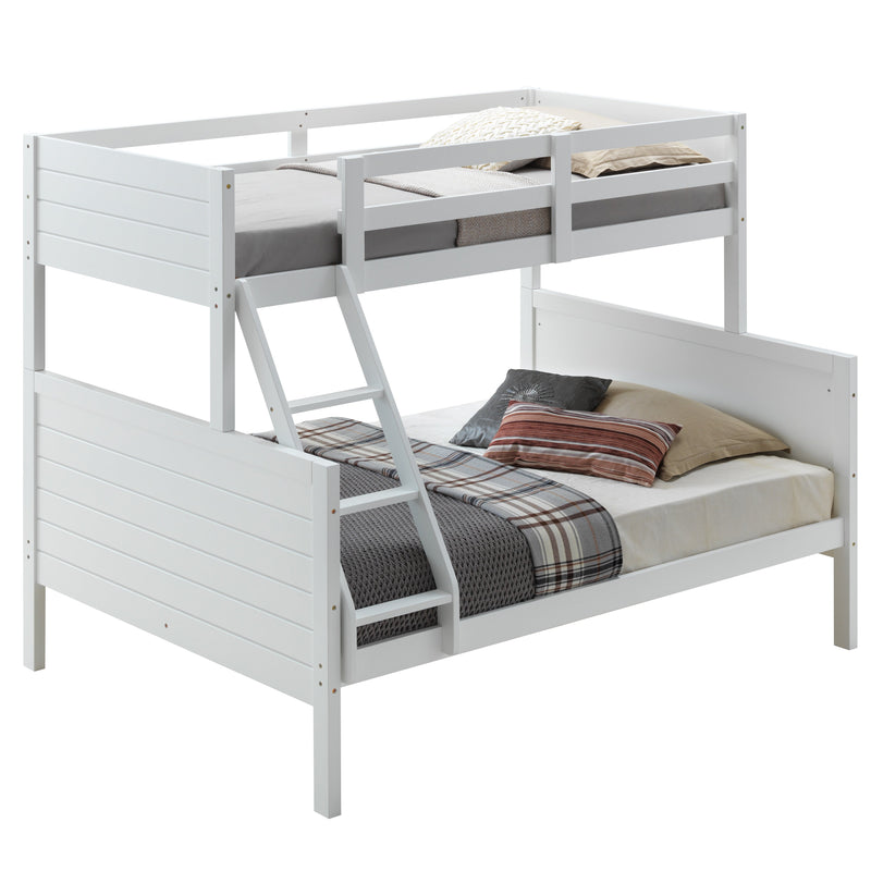 Zinnia Single Double Bunk Bed Frame Rubber Timber Wood Loft Furniture - White Payday Deals