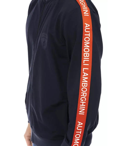 Zip-up Sweatshirt with Side Pockets and Printed Shield Logo XL Men Payday Deals