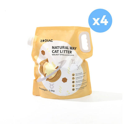 ZODIAC Natural Way Walnut Shell & Cassava Cat Litter 2.5Kgx4 Payday Deals