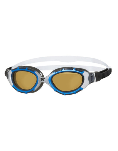 Zoggs Predator Flex Polarised Ultra Reactor Goggles Blue Silver Copper