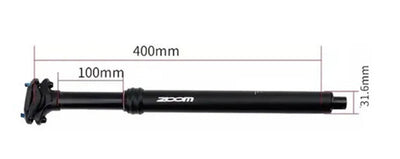 ZOOM SPD-802 Adjustable Height via Thumb Remote Lever - Internal Cable 27.2mm Diameter 80mm Travel Dropper Seatpost Payday Deals
