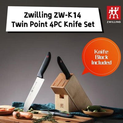 Zwilling ZW-K14 Twin Point Santoku Knife Chef's Knife 4PC Knife Set Payday Deals