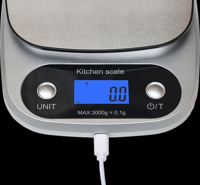 0.1g High Precision Kitchen Scale Rechargable Food Scale Digital 3KG Payday Deals