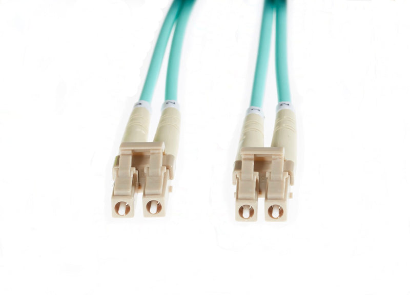 30m LC-LC OM4 Multimode Fibre Optic Patch Cable: Aqua